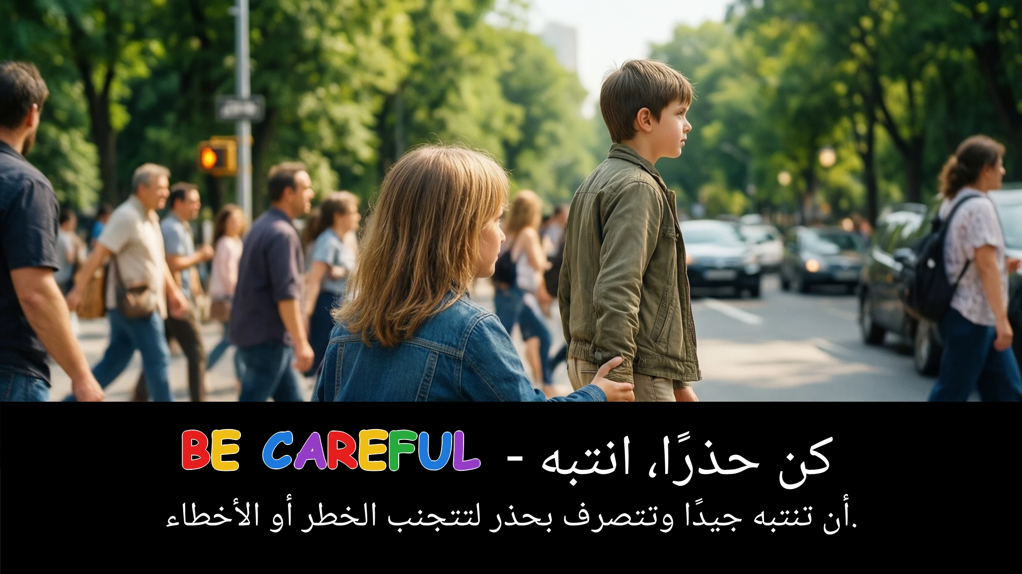 Arabic Illustration for be careful